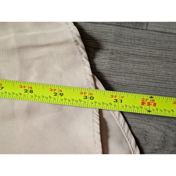 R&M Richards Beige Button-Up Blouse 14W W/ Decorative Pearl Button & Lace Trim - Picture 8 of 9